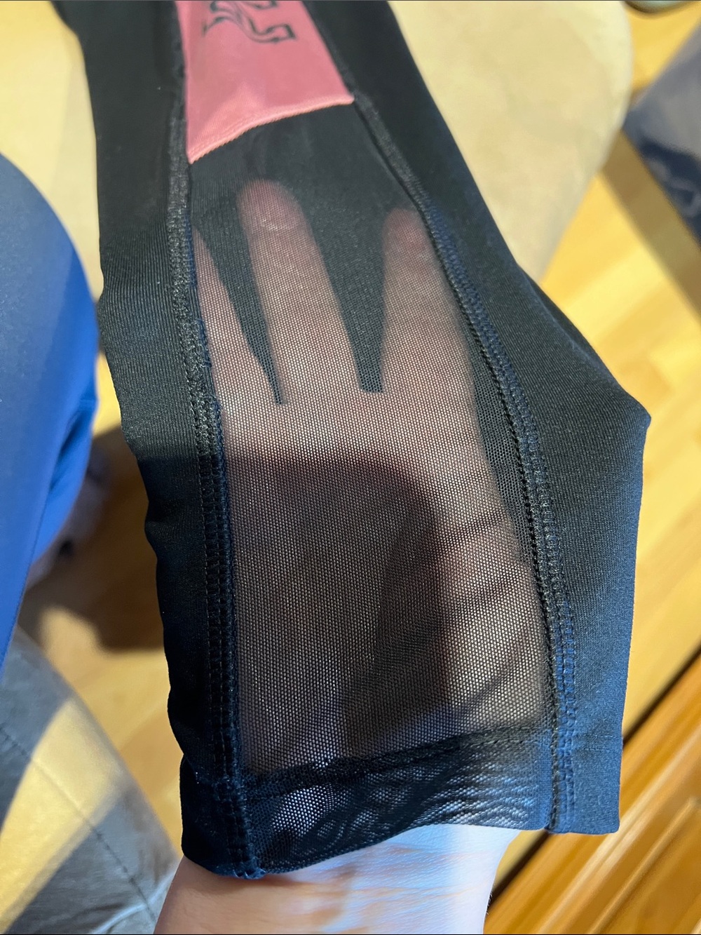 PINK Victoria's Secret Black Leggings with PINK Side Panels and Logo - Picture 4 of 5